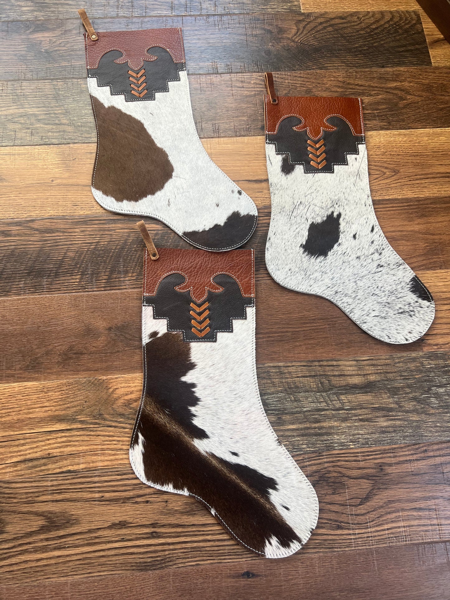 Cowhide Christmas Stocking